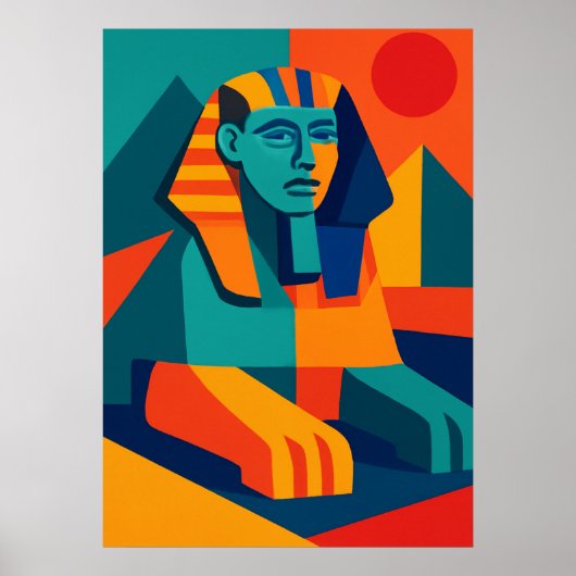 Pop Art Sphinx Kleurrijk Poster (Voorkant)