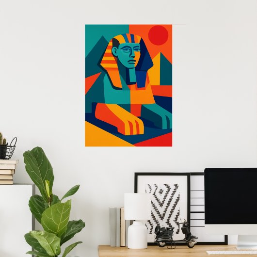 Pop Art Sphinx Kleurrijk Poster (Thuiskantoor)