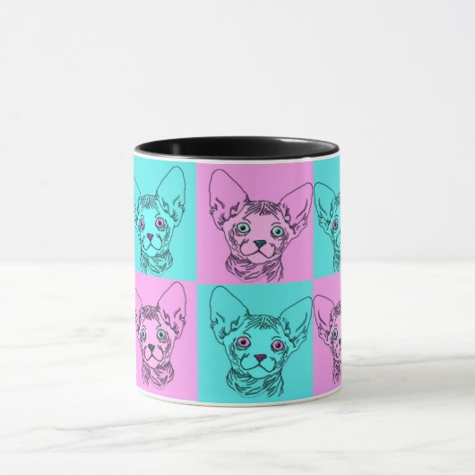 Pop Art Sphynx Kitten Mok (Midden)