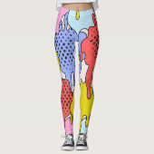 Pop Art Splatter: Stripverhaal Leggings (Voorkant)