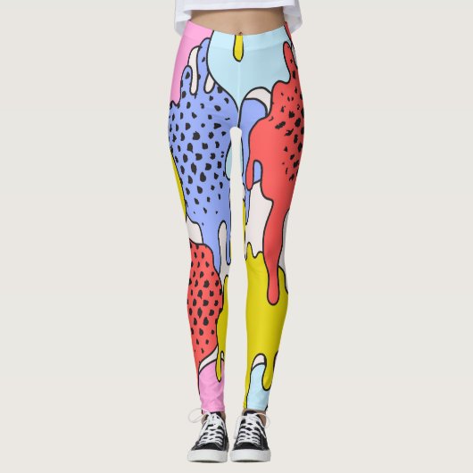 Pop Art Splatter: Stripverhaal Leggings (Voorkant)