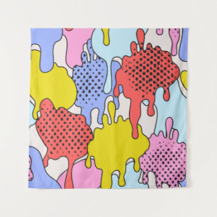 Pop Art Splatter: Stripverhaal Wandkleed