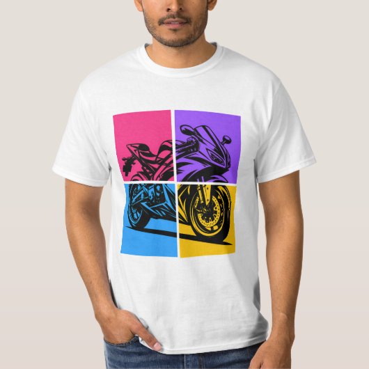 Pop Art sportmotor T-shirt (Voorkant)