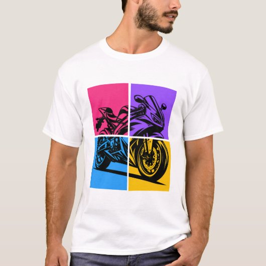 Pop Art sportmotor T-shirt (Voorkant)