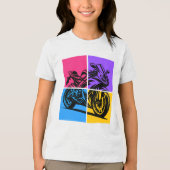 Pop Art sportmotor Tri-Blend Shirt (Voorkant)