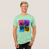 Pop Art sportmotor Tri-Blend Shirt (Voorkant volledig)