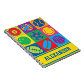 Pop Art Sports Balls Notitieboek (Rechterzijde)