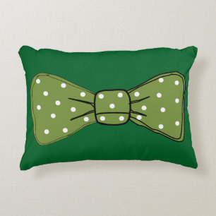 Pop Art Spotty Green Bow Stropdas Accent Kussen