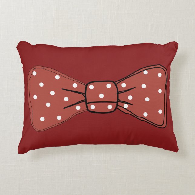 Pop Art Spotty Red Bow Stropdas Accent Kussen (Voorkant)