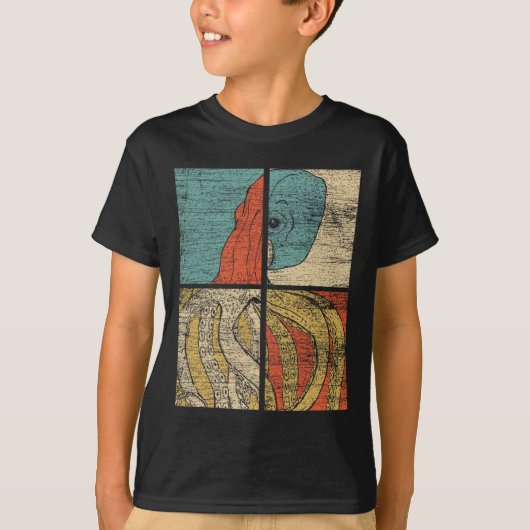 Pop Art Squid Octopus T-shirt (Voorkant)
