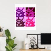 Pop Art-standbeeld van de vrijheid Poster (Thuiskantoor)