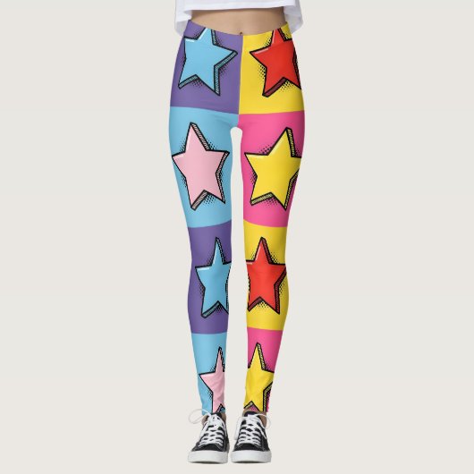 Pop Art Stars Leggings (Voorkant)