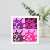 Pop Art Statue of Liberty Platte Kaart (Staand voorkant)