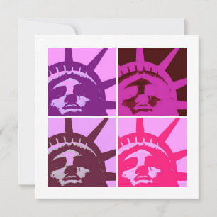 Pop Art Statue of Liberty Platte Kaart