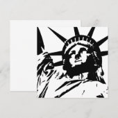Pop Art Statue of Liberty Silhouette Invites Kaart (Voorkant / Achterkant)