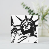 Pop Art Statue of Liberty Silhouette Invites Kaart (Staand voorkant)