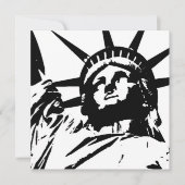 Pop Art Statue of Liberty Silhouette Invites Kaart (Voorkant)