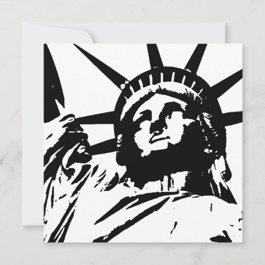 Pop Art Statue of Liberty Silhouette Invites Kaart (Voorkant)