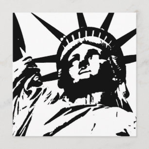 Pop Art Statue of Liberty Silhouette Invites Kaart