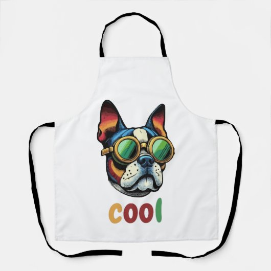 Pop Art Stierhond Met Beschermbril Schort (Voorkant)
