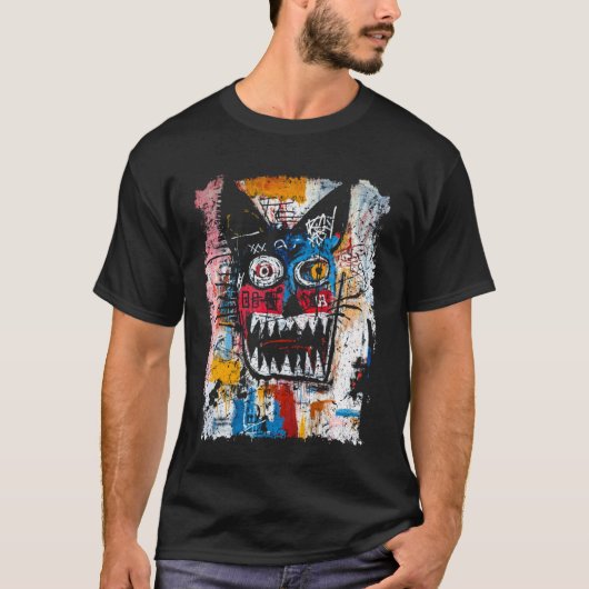 Pop Art Stijl Kat 90s Graffiti T-shirt (Voorkant)