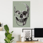 Pop Art stijl schedel Poster (Thuiskantoor)