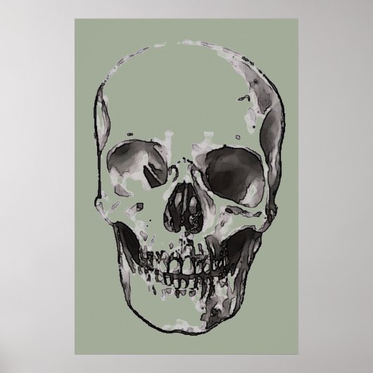 Pop Art stijl schedel Poster (Voorkant)