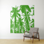 Pop-art stijl tropische palmbomen ontwerp wandkleed<br><div class="desc">Tropische palmbomen. Patroon van bladeren. Een bladpatroon. Gedurfde en indrukwekkende pop-art graphic abstracte palmbomen posterised design. Groen en wit.</div>
