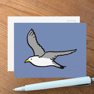 Pop-Art stijl vliegende meeuw Briefkaart