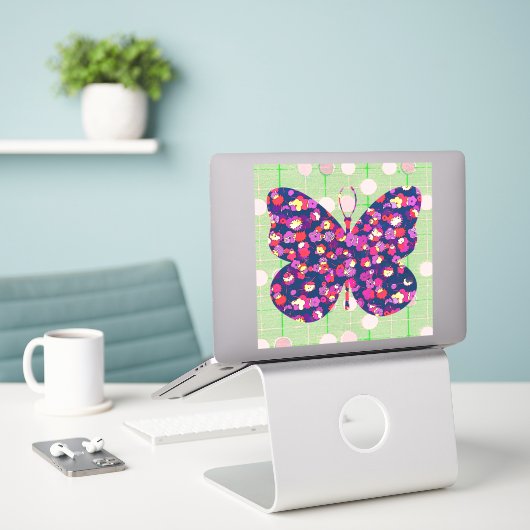 Pop Art stijl vlinder op look Sticker (Laptop op bureau)