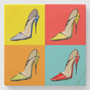 Pop Art Stilettos Stone Onderzetter, Mode Thema Stenen Onderzetter