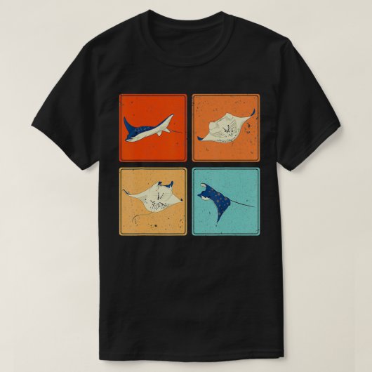 Pop Art Stingray Aquarium Animal Scuba Diver Ocean T-shirt (Design voorkant)