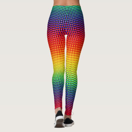 Pop Art Stippen Regenboog Helderkleurige homepage Leggings (Achterkant)