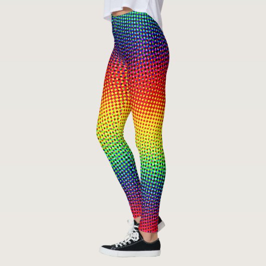 Pop Art Stippen Regenboog Helderkleurige homepage Leggings (Links)
