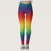 Pop Art Stippen Regenboog Helderkleurige homepage Leggings (Voorkant)