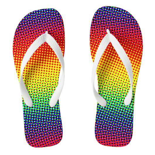 Pop Art Stippen Regenboog Helderkleurige homepage Teenslippers (Voetbed)