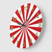 Pop Art Stralen: Rood en Wit Grote Klok (Hoek)