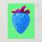 Pop Art Strawberry Blue Briefkaart (Voorkant)
