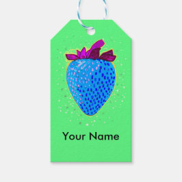 Pop Art Strawberry Blue Cadeaulabel