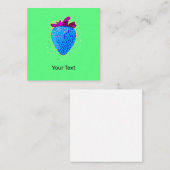 Pop Art Strawberry Blue Notitiekaartje (Voorkant / Achterkant)