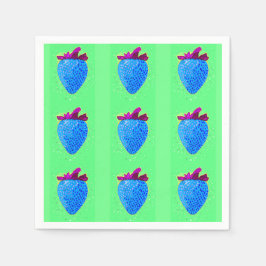Pop Art Strawberry Blue Pattern Servet