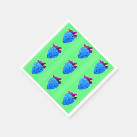 Pop Art Strawberry Blue Pattern Servet (Hoek)