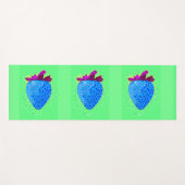 Pop Art Strawberry Blue Yogamat (Voorkant (horizontaal))