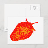 Pop Art Strawberry Briefkaart (Voorkant / Achterkant)