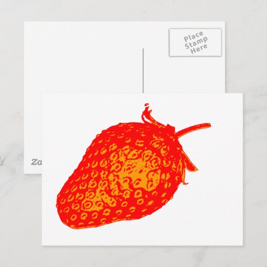 Pop Art Strawberry Briefkaart (Voorkant / Achterkant)