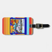 Pop Art Strepen Bermuda  Bagagelabel (Voorkant horizontaal)