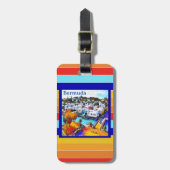 Pop Art Strepen Bermuda  Bagagelabel (Voorkant verticaal)