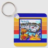 Pop Art Strepen Bermuda Sleutelhanger (Voorkant)