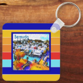 Pop Art Strepen Bermuda Sleutelhanger (Achterkant)