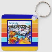 Pop Art Strepen Bermuda Sleutelhanger (Achterkant)